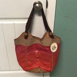 The Sak Leather Indio Chevron Hobo bag
